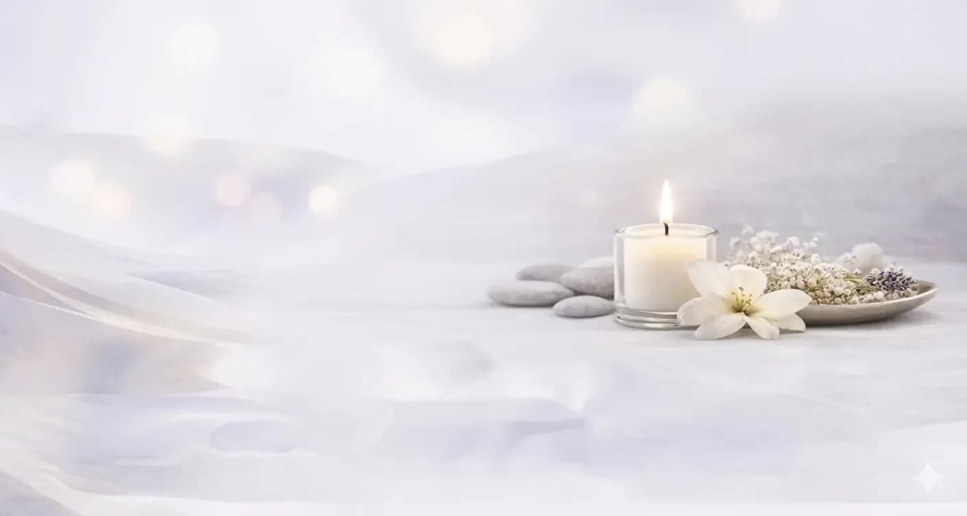 Candle and flowers